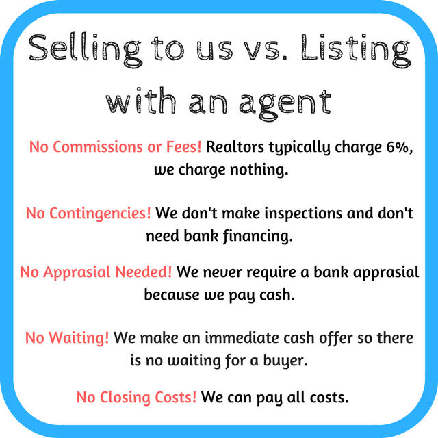 Selling to us vs listing with an agent
